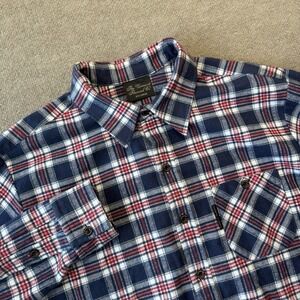 The Vermont Flannel Co America Button Down Flannel Shirt Men's XXL Blue Red
